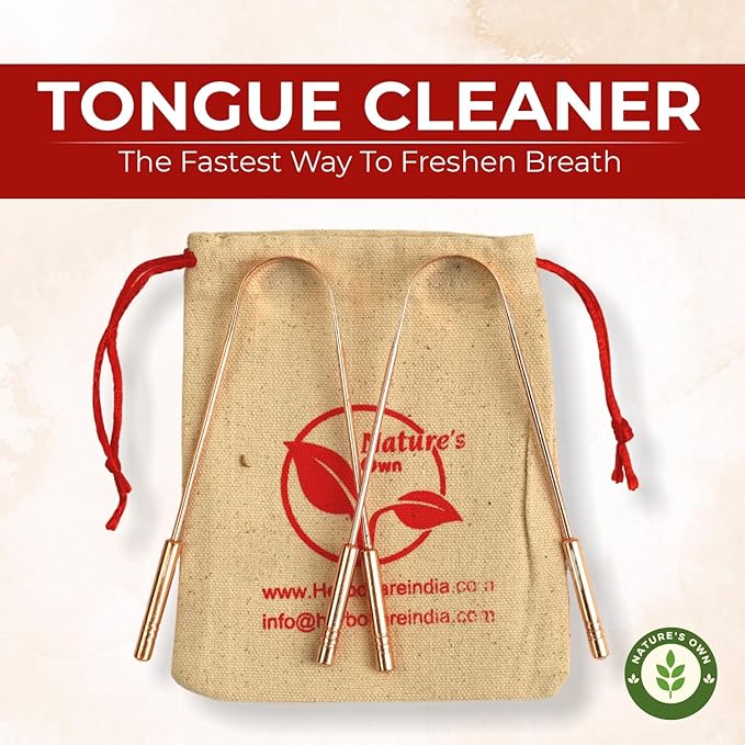 Tongue Scraper for Adults & Kids, Stainless Steel Tongue Cleaner for Fresh Breath, Remove Buildup, Portable Oral Care Tool, Tongue Scrubber for Hygiene, Ayurvedic Tongue Cleaning Kit