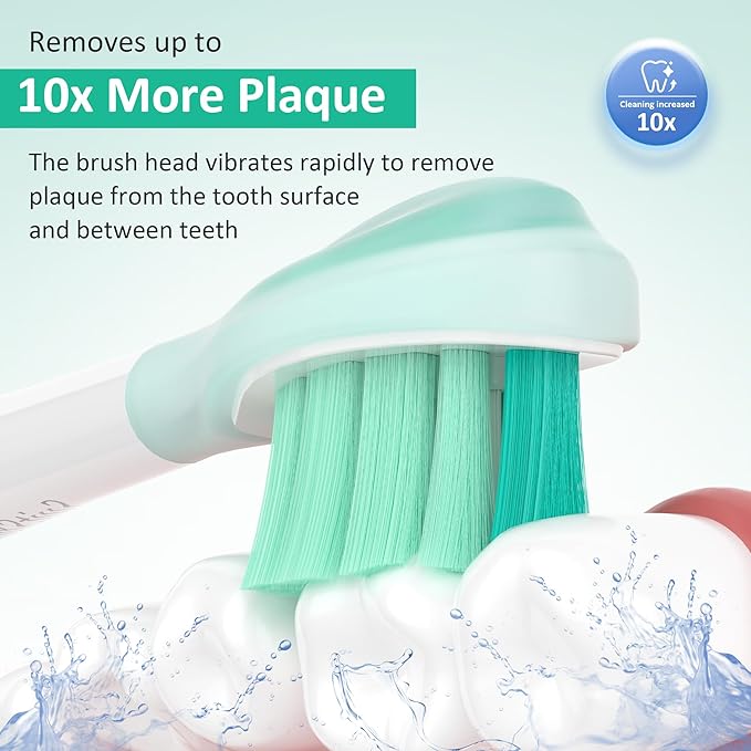 Replacement Toothbrush Heads Compatible with Philips Sonicare Electric Brush and More Click-on Handles 8 Pack White