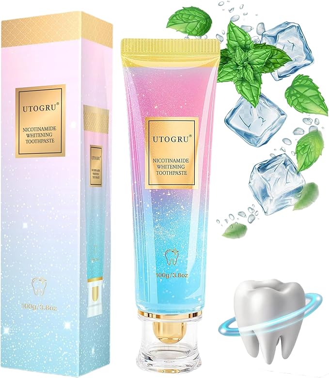 Utogru Niacinamide Whitening Toothpaste – Enamel Repair, Stain Removal, Fluoride-Free, 3.8oz