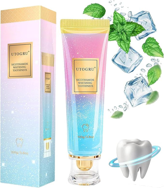Utogru Niacinamide Whitening Toothpaste – Enamel Repair, Stain Removal, Fluoride-Free, 3.8oz