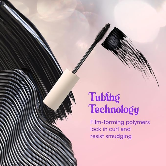Tubing Mascara, Long-Lasting, Smudge-Resistant, Naturally Lengthening, Fluffy and Breathable Effect, Removable with Warm Water
