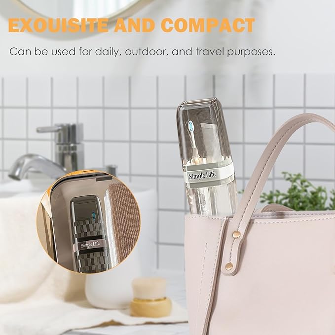 Tooth Brush Holder for Travel, Covered Toothbrush Case, Portable Travel Toothbrush Holder, Toothbrush Travel Case Carrier for Camping, Bathroom, School, Business Trips (Clear)