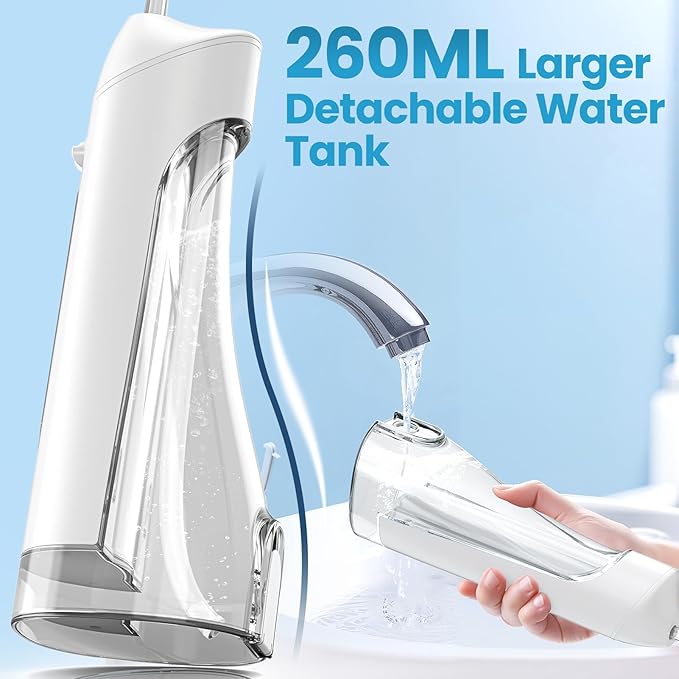 Water Flosser, Portable Water Flossers for Teeth Deep Cleaning with 3 Modes,Cordless Water Dental Flossers IPX7 Waterproof Electric Oral Irrigator Teeth Pick for Travel Home Use