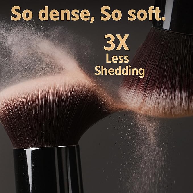 BEAKEY Makeup Brushes Set, Professional Foundation Eyeshadow Concealer Blush Powder Bronzer Applicator, 2 Blender Sponge with Beauty Paper Case stocking stuffers for women