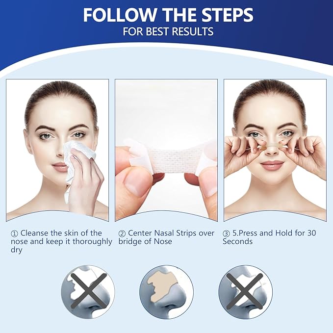 MQUPIN 300 Counts Nasal Strips Upgraded, Nasal Strips for Snoring, Safe, Long Effect, Reduction Snoring(66mm*19mm)