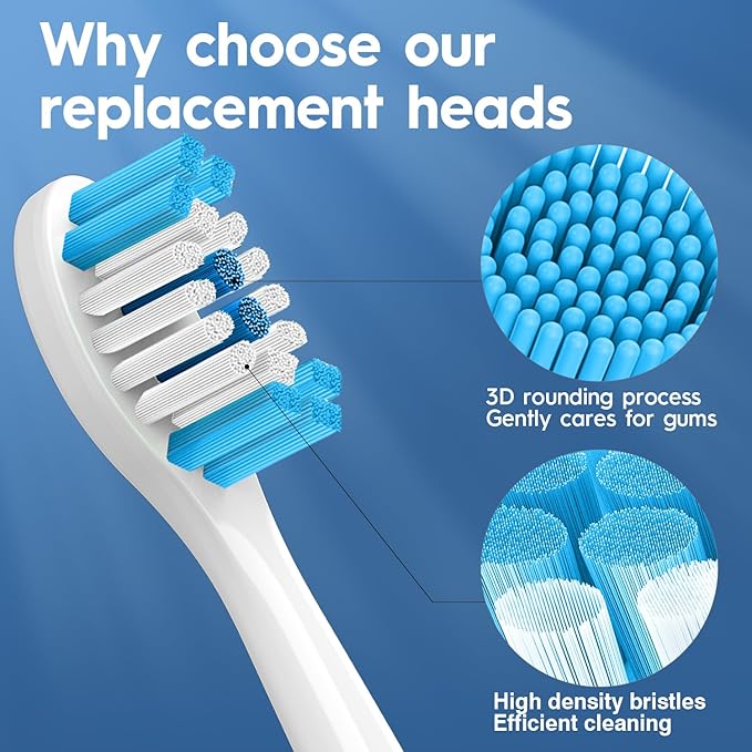 Replacement Brush Heads Compatible with Philips Sonicare ProtectiveClean 4100, 5300, 5100, 6100 ExpertClean 7500 DiamondClean 9300 Electric Sonic Toothbrush Handle C2 G2 C3 G3 W3 Brush,16 Pack, White