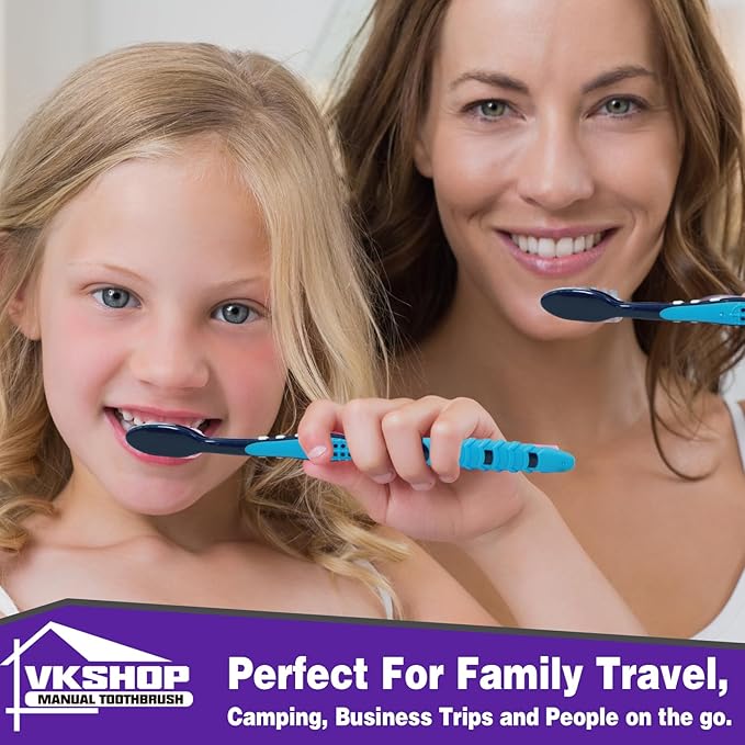 100 Bulk Travel Toothbrushes, Portable Individually Wrapped Toothbrush for Adult Children, Disposable Soft Bristle Manual Toothbrush Set (4 Colors)