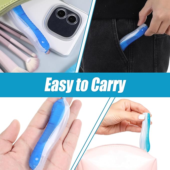 2 Packs Travel Toothbrush, Mini Portable Travel Toothbrush Set, Soft Medium Bristles Foldable Toothbrushes for Camping Hiking Traveling School