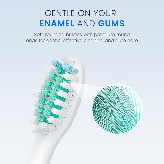 Replacement Toothbrush Heads for Philips Sonicare, 8-Pack Sonicare Compatible Brush Heads, Fits DiamondClean, ProtectiveClean, FlexCare, 2 Series, 3 Series & More