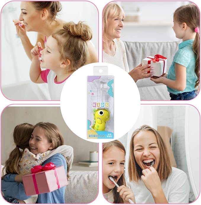 Dinosaur Kids Toothbrush – Todler Sized Brush Head, Soft Bristles Training Toothbrush, Fun Dinosaur Design | Orall Care for Children Boys and Girls, Gentle Cleaning for Daily Brushing Routine