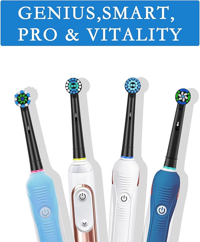 Replacement Toothbrush Heads fits for Oral B Braun Electric Toothbrush Refills,8Pcs Black Toothbrush Heads Compatible with Oral B 7000/Pro 1000/9600/500/3000/8000
