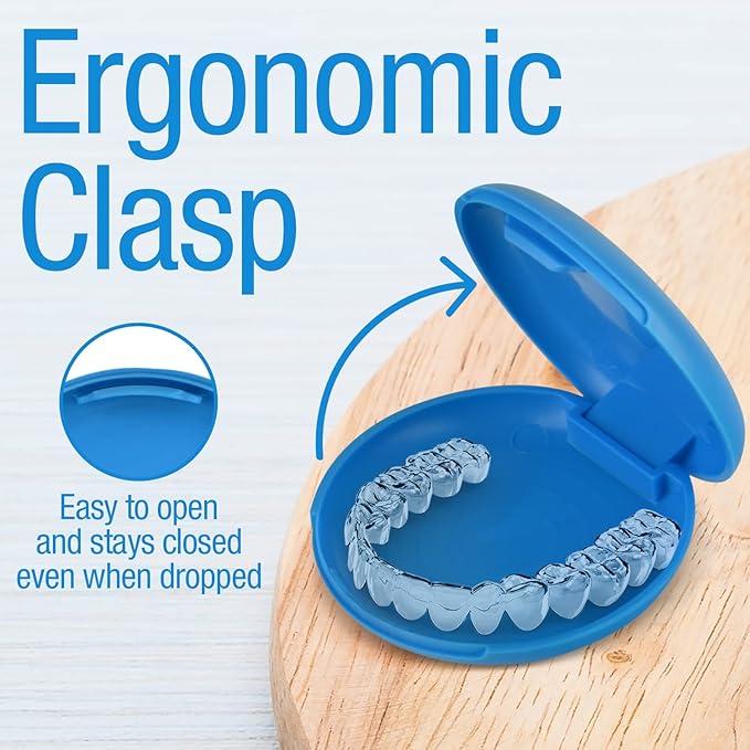 IMPRESA 3-Pack Slim Dental Appliance Case - Secure Pocket Retainer Case - Ming Solid Plastic - Clasp Closure & Textured Liner - Easy-Open Travel Storage