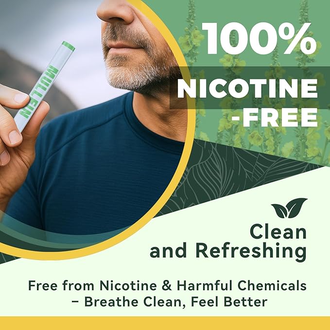 Herbal Diffuser Pen, Mullein Diffuser for Lung Rest and Oral Air Freshening, Extracts of Mullein | Marshmallow Root | Licorice Root, Plant-Based Relaxing Blend
