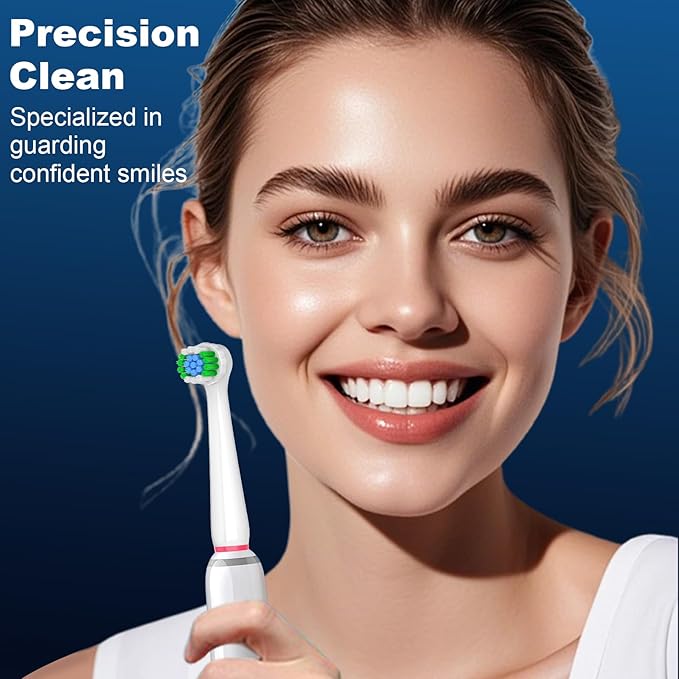 4 Count Precision Refills Replacement Heads Compatible with Oral B Braun for Sensitive Care, Brush Heads Compatible with Oral B Pro 1000/500/Genius x Electric Toothbrush Heads (White)