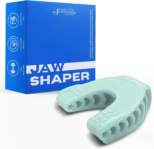 Achilles Fitness Double Chin Reducer Jaw Exerciser – Mint Green, 40LB Beginner Resistance, 1 Piece Jawline Sculptor and Face Slimmer for Women and Men – Ideal for Mewing Practice