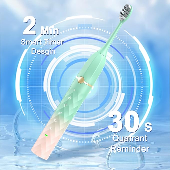 Electric Toothbrush Set, Equipped with 10 Brush Heads and Travel case, IPX8 Waterproof, 2-Minute Timer, 42000 high-Frequency Vibrations, 5 Modes, The First Choice for Gift Giving