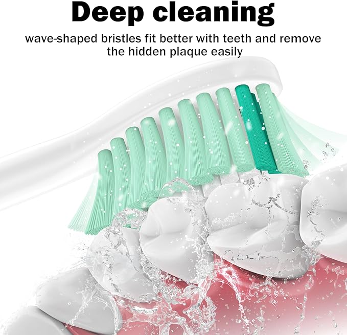 Toothbrush Heads for Philips Sonicare Replacement Brush Heads Medium Soft Dupont Bristles Electric Toothbrush Replacement Heads Fit E-Series Essence Xtreme Elite Advance and CleanCare, 12 Pack, White