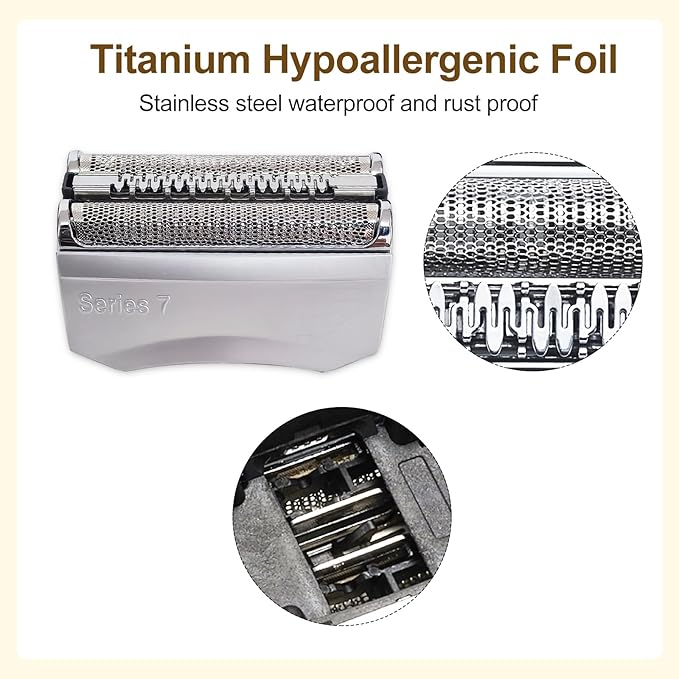 Series 7 70S Replacement Head Compatible with 795, 790cc, 7899cc, 720cc, 720s-4, 750, 760, 7383, 9565, 9585 Electric Shavers, Quick Clean, Wet/Dry Use, Compatible with Series 7 Electric Shavers