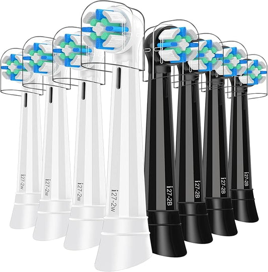 8PCS iO Replacement Heads Compatible with Oral B iO,iO Series Electric Toothbrush Heads Compatible with Oral B iO 2/3/4/5/6/7/8/9/10,Medium Bristles for Effective Plaque Removal