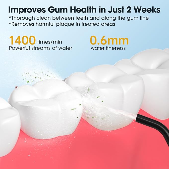 HANGSUN Water Flosser Cordless, Portable Mini Oral Irrigator, Rechargeable Electric Dental Flossers for Braces, Water Teeth Cleaner Pick with 4 Power Modes & IPX7 Waterproof for Home & Travel (HOC660)