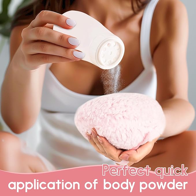 WSYUB Powder Puff,Powder Puffs for Body Powder, Oversize（6’’ x3’’) Body Powder Puffs,Extra-large Dust Puff