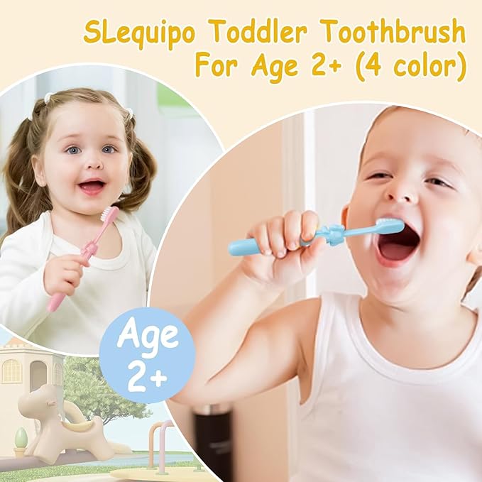 60 pcs Bulk Dispodable Kids Toothbrushes Bulk Individually Wrapped,Kids Toothbrush for Age 2+ Toddler Children Toothbrush Set Soft Bristles Boys Girls Toothbrush