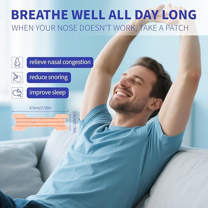 Performance Nose Strips for Breathing (120 Count) – Wide Body, Extra-Strength Nasal Strips for Snoring Relief & Athletic Endurance – Oil & Sweat Proof, Universal Fit