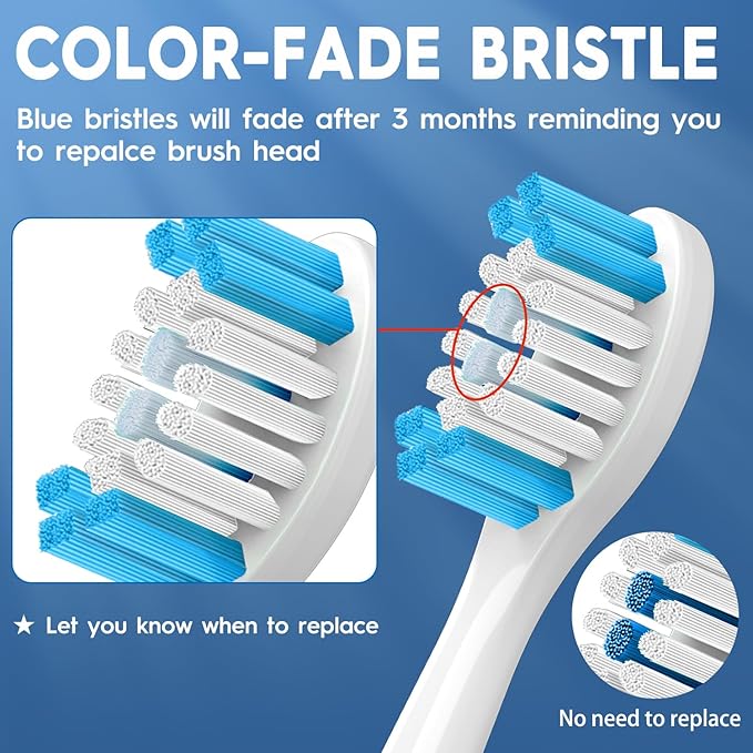 Replacement Brush Heads Compatible with Philips Sonicare ProtectiveClean 4100, 5300, 5100, 6100 ExpertClean 7500 DiamondClean 9300 Electric Sonic Toothbrush Handle C2 G2 C3 G3 W3 Brush,16 Pack, White