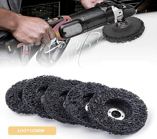 SIGNI 4" x 16mm Poly Strip Discs Stripping Wheel for Angle Grinder -Remove Paint, Rust and Clean Welds Oxidation (5 Pack-Black)