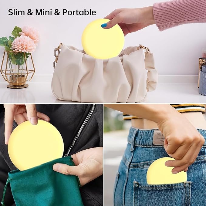 Retainer Case, Slim Aligner Case Compatible with Invisalign, Cute Retainer Box with Silicone Pads, Yellow