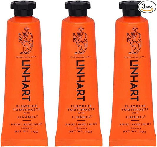 LINHART Travel Toothpaste - Teeth Whitening, Travel Size Toothpaste with Mint Flavor, 1 Ounce (Pack of 3)