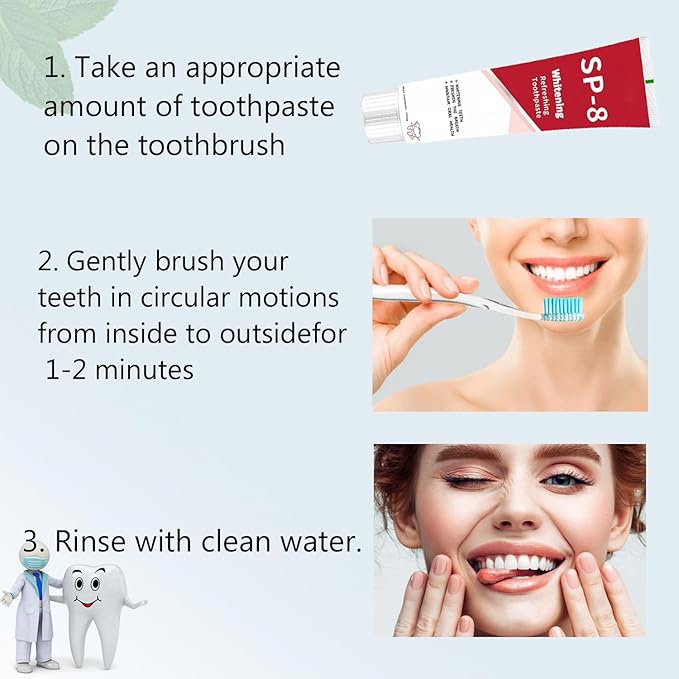 2Pcs Super ProbioticSp-8 Toothpaste, Sp 8 Pasta Dental, SP-8 Toothpaste, Pasta Dental Sp-8,SP8 Probiotic Toothpaste, Deep Cleaning Care Toothpaste