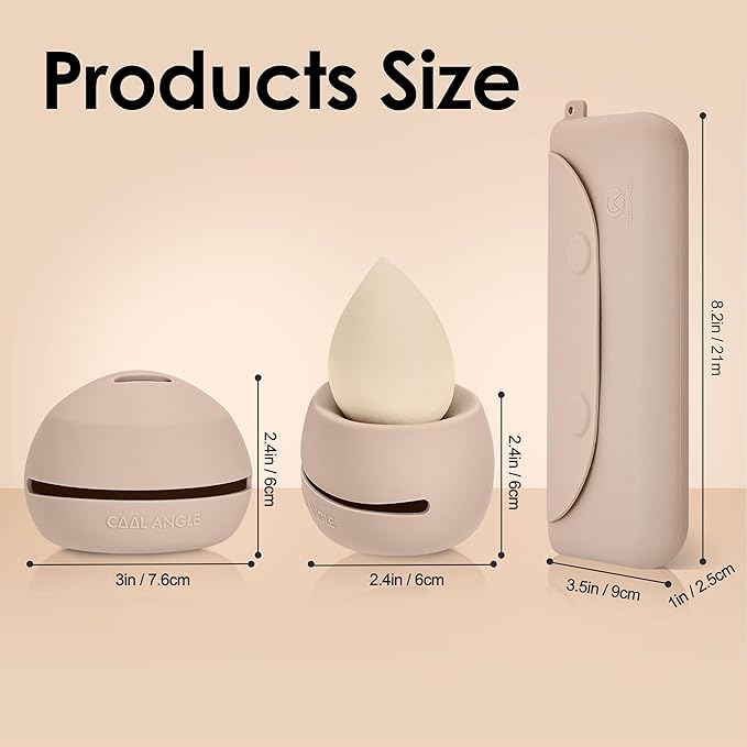 Silicone Makeup Brush Holder And Beauty Sponge Case, Travel Makeup Brush Case With Magnetic Closure, Makeup Sponge Holder 2 In 1 Stand Storage For Quick Drying White
