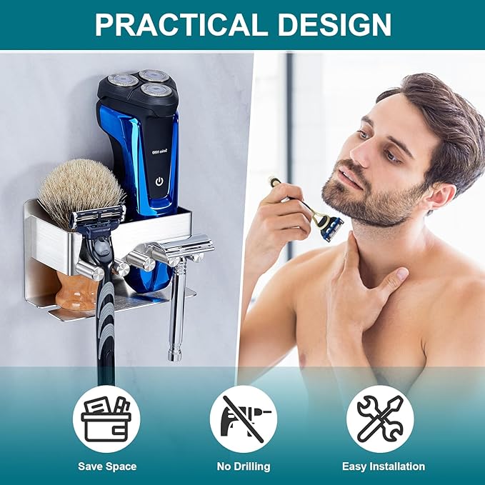 Toothbrush Holders, Toothbrush Head Holder Wall Mounted, Electric Toothpaste Holder for Bathroom, Shower Tooth Brushing Holder Storage, Stainless Steel Brushed Nickel Tooth Brush Holder Organizer