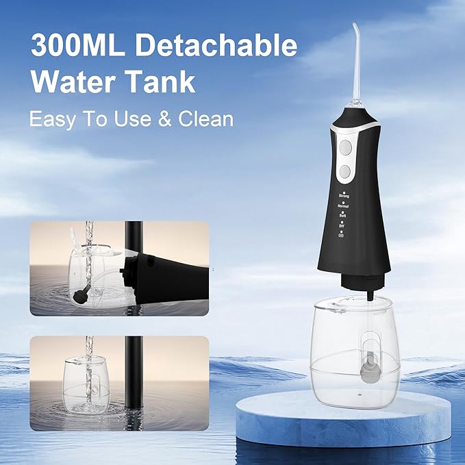 Electric Flosser Water Flosser Portable Dental Flosser Oral Cleaning (L11 Black)