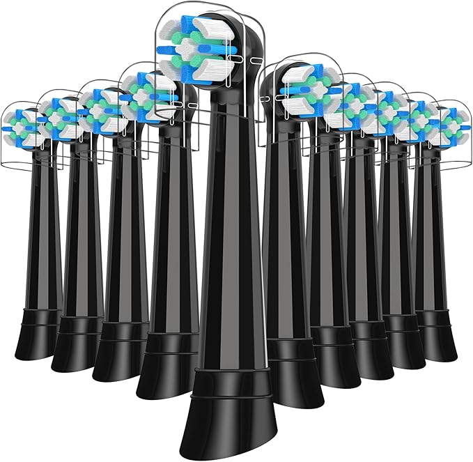 iO Replacement Heads Compatible with Oral B iO,iO Series Electric Toothbrush Heads Compatible with Oral B iO 2/3/4/5/6/7/8/9/10,Medium Bristles for Effective Plaque Removal,Black