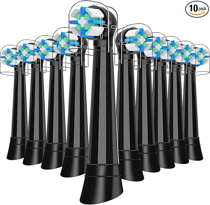 iO Replacement Heads Compatible with Oral B iO 3 4 5 6 7 8 9 10 Series Electric Toothbrush,IO Toothbrush Heads Compatible with Oral B iO,Medium-Hard bristles Care for Your Teeth,10pcs,Black