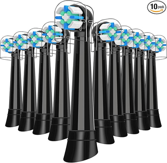 iO Replacement Heads Compatible with Oral B iO 3 4 5 6 7 8 9 10 Series Electric Toothbrush,IO Toothbrush Heads Compatible with Oral B iO,Medium-Hard bristles Care for Your Teeth,10pcs,Black
