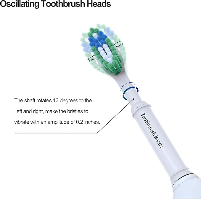 Both Rotating and Oscillating Replacement Toothbrush Heads for Oral B Electric Toothbrush Precision Clean Brush Heads Refill Compatible with Oral B Braun Pro Smart Genius Toothbrushes