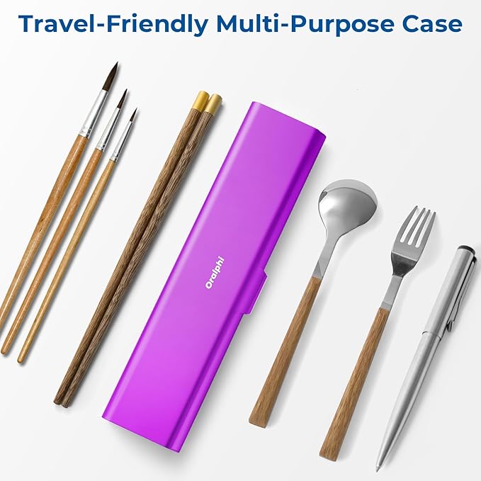 Wider Aluminum Toothbrush Travel Case, Portable Travel Toothbrush Holder, Durable Manual Toothbrush Box Container for Traveling, Bathroom, Camping, Business Trip-Not for 0.85oz Toothpaste, Purple