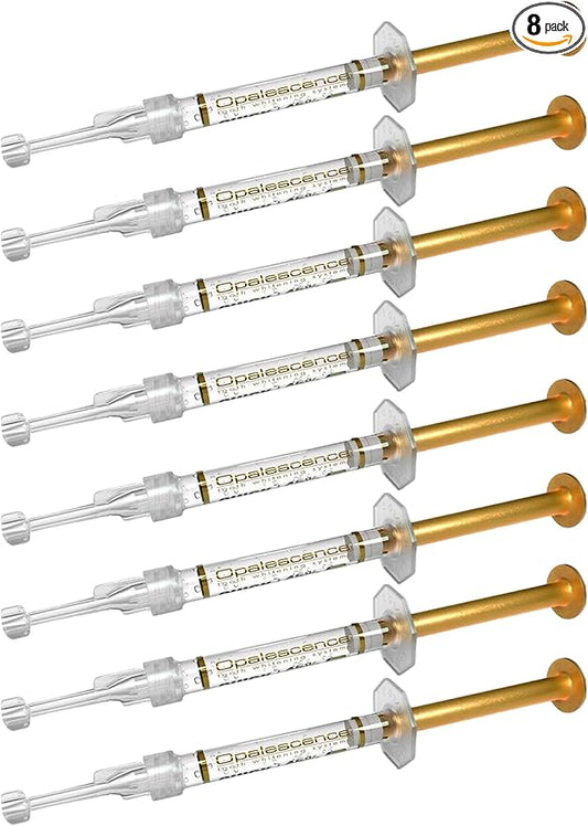 Opalescence 45% Syringes Teeth Whitening Gel - with PF - (8 Syringes) Refill Kit Carbamide Peroxide. Made by Ultradent, in Mint Flavor. Tooth Whitening 5359-4