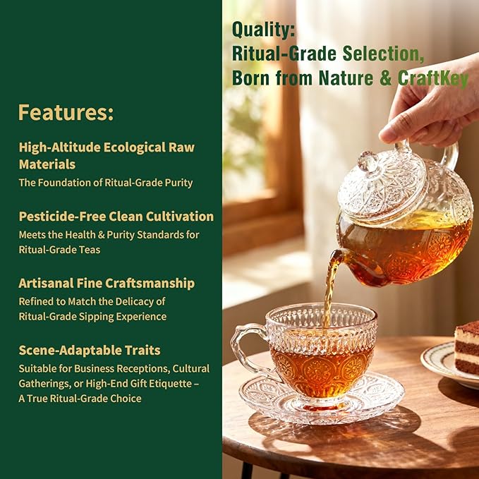 ZenVerdant Premium YUNNAN Black Tea - Loose Leaf Tea, 10oz Ceremonial Grade, Crafted for Mindful Zen Tea Ceremonies | Smooth Non-Bitter, Caramel & Roasted Sweet Potato Aroma | 3+ Steeps