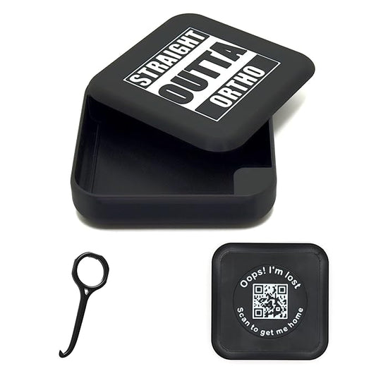 Kasse Invisalign Case by nCase | Aligner & Retainer Case w/QR Code Recovery | Magnetic Twist Open | 3D Printed in the USA | Secure Travel Design | Plus Invisalign Remover Tool | Straight Outta Ortho