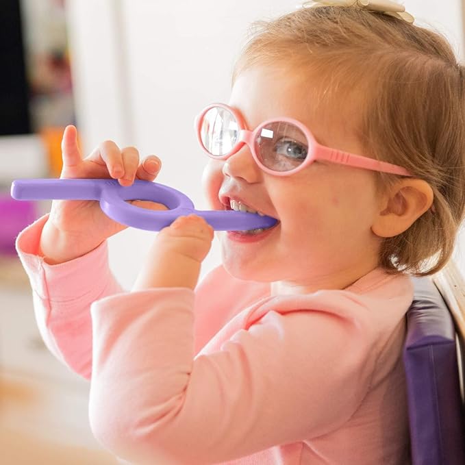 TalkTools Chewy | Oral Motor Sensory Tool for Kids and Toddlers | Therapy Tools to Improve Chewing and Biting (Purple Smooth, 2 Count (Pack of 1))