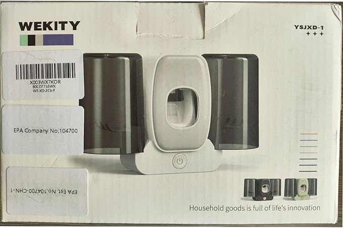 Toothbrush Holders for Bathrooms, Wekity Automatic Toothpaste Dispenser Space Saving Toothbrush and Toothpaste Holder，Toothbrush Holder Wall Mounted with 2 Cups for Bathroom (Black)…