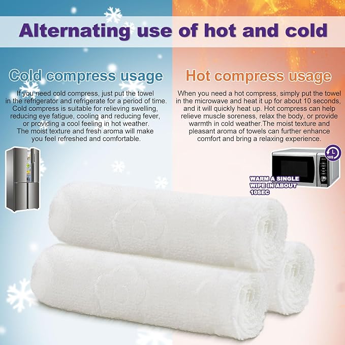 Moist Cotton Towel Bulk Moist Towelettes Individually Wrapped,White Towel Services,Refreshment Pre Moistened Towels for Dentist Travel Sport Party Hotel 400,Lavender