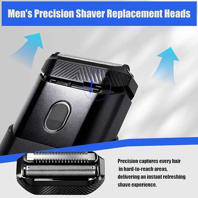 Shaver Replacement Blade compatible with MANSCAPED The Handyman Compact Face Shaver Razor Replacement Head (Black(3PCS))