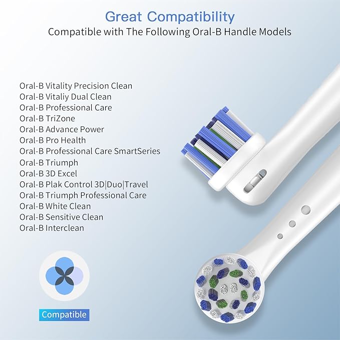 Replacement Toothbrush Heads for Oral B Braun, 12 Pack Professional Electric Toothbrush Heads, Precision Clean Brush Heads Refill Compatible with Oral-B 7000/Pro 1000/9600/ 5000/3000/8000 (12pack)