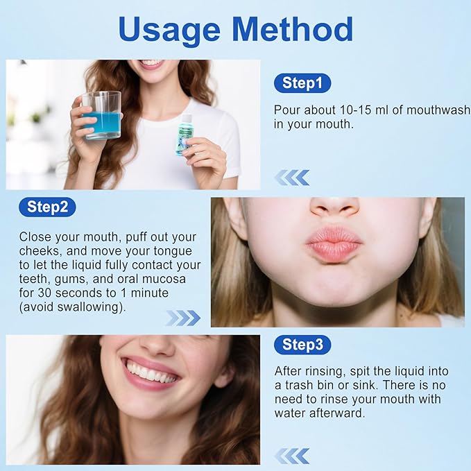 50 Pcs Mini Mouthwash Travel Size Bulk,Blue Portable Mint Flavor Mini Mouthwash Individual 35ml/1.2oz On The Go Mouth Wash Small Bottle for Travel,Office,Toiletry Kits