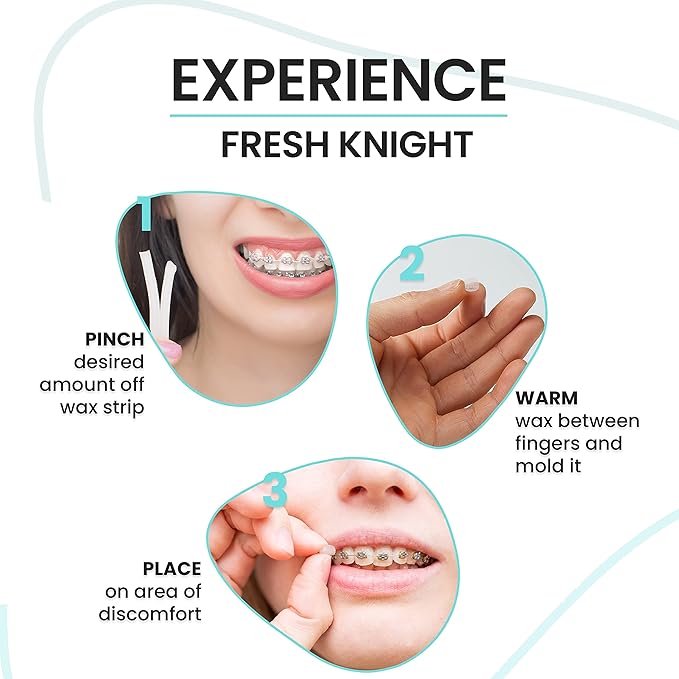 Fresh Knight Braces Wax. Dental Wax for Braces & Aligners - Premium Orthodontic Strips Food Grade (Aloe Green)